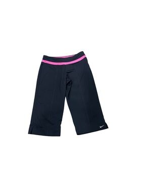 Nike Black Capri Pants with Pink Waistband Accent
